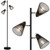 Industrial Floor Lamp,Standing Lamp,Tree Floor Lamp with 3 Adjustable Rotating Lights, Independent Control, 3PCs LED Bulb Included, Tall Pole Lamps for Living Room, Bedroom, Home, Office