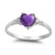 925 Sterling Silver Cabochon Natural Genuine Purple Turquoise Heart Promise Ring Size 13