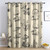 Mushroom Curtains, Beige Blackout Curtains 63 Inch Length 2 Panels Set, Thermal Insulated Grommet Drapes for Bedroom Living Room, Decorative Patterned Window Treatments