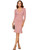 Womens 3/4 Sleeve Lace Cocktail Dresses Party Wedding Guest V Neck Formal Evening Bodycon Ruffle Dress Nude Pink