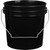 Premium 1 Gallon Bucket, HDPE, Black, 6 Pack