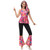 Disco Outfit Women 70s Disco Tops and Disco Pants for Women Disco Costume Queen Two Piece Pink L