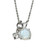 8mm Faceted Genuine Rainbow Moonstone,Herkimer Diamond Quartz Pendant Necklace with Sterling Silver Chain 18" NM4