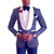 Men's Dotted Mens Suit Shawl Lapel Slim Fit Blazer Tuxedos for Prom Wedding Groomsmen(One Jacket)(Royal Blue,34)
