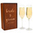 Bride and Groom Wedding Champagne Flute Set With Gift Box Wedding Glasses For Bride Groom Toasting Gift Sets Wedding Champagne Glasses Personalized Wedding Flutes Set of 2