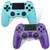 2 Pack Wireless Controller for PS4 P4 Remote for Playstation 4/Pro/Slim with Double Shock/Stereo Headset Jack/Touch Pad/Six-axis Motion Control(Purple and Blue)