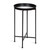 Celia Round Metal Foldable Accent Table with Mirror Tray Top, Black