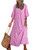 Boho Dresses for Women 2024 Long Lantern Sleeve Summer Dresses V Neck Pink Wedding Guest Dress Ruffle A Line Maxi Dress Flowy Casual Beach Dresses Medium