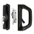 Sliding Glass Door Handle Set with Key Cylinder and Mortise Lock, Patio Door Lock Replacement, Fits 3-15/16''Screw Hole Spacing, Black