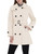 Women's Trench Coat Double Breasted Classic Lapel Windproof Overcoat Belted Jacket with Detachable Hood Beige Medium