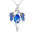 Dragon Necklace Sterling Silver Sapphire Birthstone Wyvern Necklace Embllished with Teardrop Shaped Crystal Jewelry Gift for Men Women Girls Boys