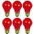 Sunlite 25A/TB/R/6PK Incandescent Red A19 25W Light Bulbs with Medium E26 Base (6 Pack)