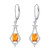 Amber Dangle Earrings 925 Sterling Silver Amber Drop Earrings Star Amber Jewelry Birthday Gift for Women Girls