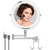 Height Adjustable LED Wall Mounted Makeup Mirror with Hook, Double Sided 1X/10X Magnifying Vanity Mirror with Lights 360 Swivel 17Inch Extendable Arm Lighted Cosmetic Mirror(8 Inch, Chrome)