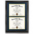 Double 8.5x11 Diploma Frame,Solid Wood & UV Protection Acrylic,Black Finish with Gold Trim,Navy Blue & Gold Mat