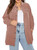 Womens Plus Size Long Sleeve Button Down Corduroy Shirts Casual Pocket Jacket Tops Shacket,1X Pink