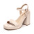 Women's Platform Block Chunky Heels Ankle Strap Open Toe Nude Heeled Sandals Wedding Prom Pumps Size 7.5