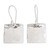 Handmade .925 Sterling Silver Dangle Earrings Unique Hammered .925 Square Guatemala 'Panajachel Moon'