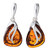 Amber Earrings - Baltic Honey Amber Dangling Earrings "Yvonne" - Sterling Silver Jewelry Collection