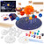 Solar System Model Kit, Solar System Foam Balls Crafts for Kids School Projects to Learn Planets, Includes Mixed Sizes Polystyrene Balls, Pigments, Flags, Brushes, Bamboo Sticks for DIY