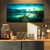 PT8373-32-16 Wooden Jetty and Boat in Sea-Seascape Photo Canvas Print-32x16, 32x16, Blue