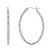 Sterling Silver Rhodium Plated Oval Hoop Earrings, 35mm