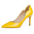 Pumps for Women 3.5" Stiletto High Heels Pointy Toe Pumps Shoes Yellow 6US
