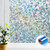 Window Film, Stained Glass Window Film Decorative, Rainbow Window Privacy Film, Window Stickers for Privacy Film for Glass Windows Static Cling, No Glue (Blue,23.6 x 157.4 inch)