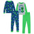 Mojang Boys Pajamas Set - 4 Piece Long Sleeve Creeper Pajamas - 2 Pack of Long Sleeve Pajamas Set (Blue Green, 8)