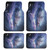 Outer Space Car Mat Set of 4, Mysterious Nebula Gas Cloud in Deep Ouuter Space with Cluster Universe Solar, Front & Back Seat Floor Mat Durable PVC Backing Car Accesory, Navy Purple