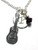 Guitar Hand Stamped Sterling Silver Initial Charm Necklace