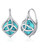Celtic Knot Genuine Turquoise Leverback Earrings Sterling Silver Dangle Drop Jewelry for Women
