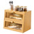 Bread Box Bread Boxes for kitchen counter airtight Bread Storage Container Bread Basket Large Farmhouse BreadBox with Window (Natural Bamboo)