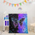 Crib Bedding Set,3pcs Nursery Crib Bedding with Comforter Crib Sheet & Crib Skirt,Black Purple Blue Butterfly Printed Nursery Bedding for Baby Boys and Girls(Purple Butterfly)