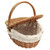 Wicker Picnic Baskets Handmade Woven Picnic Basket Storage Basket Oval Camping Willow Woven Picnic Basket with Lid and Handle-Grey-25 * 18 * 26cm