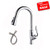 Pull Down Kitchen Sink Faucet Chrome Modern Commercial Single Handle Pull Out Sink Faucet with Sprayer 1 Hole Easy to Install