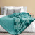 Faux Fur King Bed Blanket Tie-Dye Turquoise, Soft Fuzzy Warm Sherpa Blanket for Bed, Fluffy Plush Thick Fleece Throw Blanket for Couch Sofa, Reversible Furry Shaggy Large Blanket, Teal 90x108