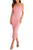 Women's Off Shoulder Ruched Bodycon Midi Dresses Short Sleeve Elegant Cocktail Party Tube Dress Pink