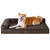 Memory Foam Orthopedic Dog Beds Large Sized Dog with Waterproof Lining, Washable Dog Sofa Bed with Removable Cover and Nonskid Bottom for Crate Pet Couch Bed, 35x23 Inches, Brown