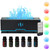7 Colors Flame Diffuser Humidifier Essential Oil Diffuser with 6 Essential Oils, 200ml Ultra-Quiet Aromatherapy Diffuser Humidifier for Office Home Bedroom Aroma 360 Diffuser (Fire-Gray Set)