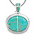 Turquoise Necklace Pendant 925 Sterling Silver Genuine Gemstones (20" Length) (Turquoise w/Silver Dividers)