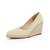 Women's Platform Espadrilles Wedge Sandals Slip On Solid Color Pointed Toe Pumps Shoes, Beige, Size 6