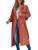 Women's Double Breasted Long Trench Coat Windproof Classic Lapel Slim Overcoat with Belt
