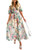 Women's Boho Floral Midi Dress Smocked Beach Flowy Dress Multi Green-Print XL