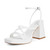 Women White Platform High Heels Sandals Ankle Strap Heel Sandals Open Toe Chunky Block Heels Us Size 6