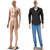 Mannequin Torso Male Dress Form Manikin 73" Adjustable Detachable Realistic Full Body Mannequin Model Display with Metal Base Plastic Head Turns Poseable Adult Dummy Mannequin Stand