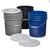 Premium 5 Gallon Bucket with White Lid, HDPE, Black/Gray/Blue, 3 Pack