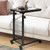C Shaped End Table for Couch, Rolling Side Table with Wheels, Height Adjustable TV Tray Table, Small Bedside Sofa Snack Table for Living Room, Bedroom