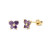 14k Yellow Gold CZ Butterfly Stud Earrings with Screwback