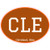 U.S. Custom Stickers CLE Cleveland Ohio Brown Oval Decal 3 Inch